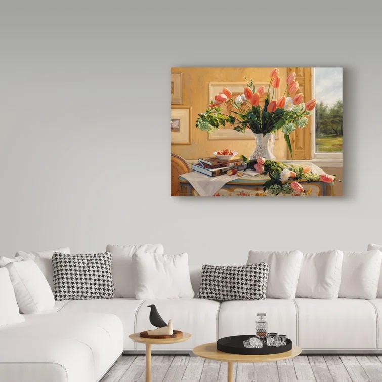 Trademark Fine Art Robin Anderson " French Tulips And Crab Apples " by Robin Anderson