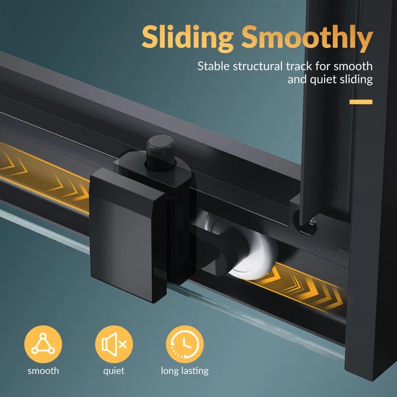 Elegant YJY-BL-343472GD-01 34"D x 34"W x 72"H Framed Square Shower Enclosure with 1/4"Clear Tempered Glass Shower Door