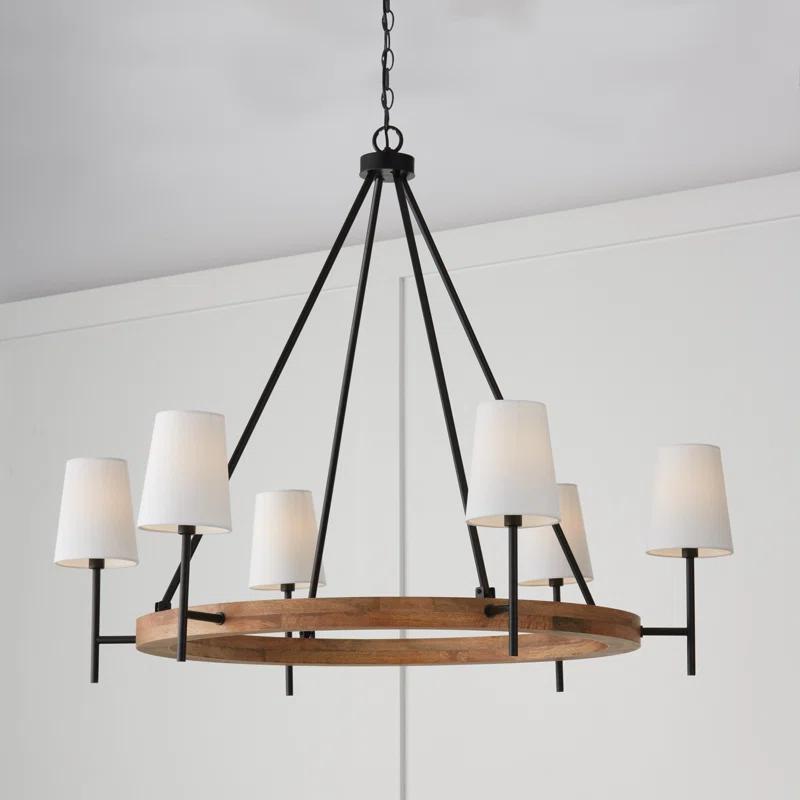 Capital Lighting Jonah 6 - Light Dimmable Wagon Wheel Chandelier