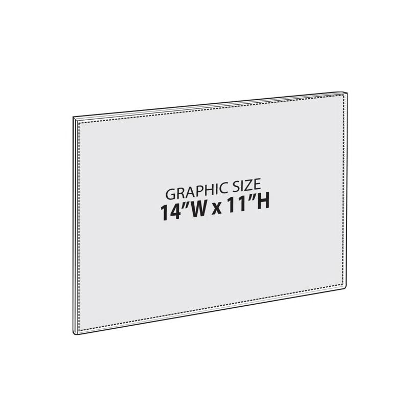Azar Displays Clear Acrylic Magnet Back Sign Holder Frames 14" W x 11" H - Landscape / Horizontal, 2-Pack (Set of 2)