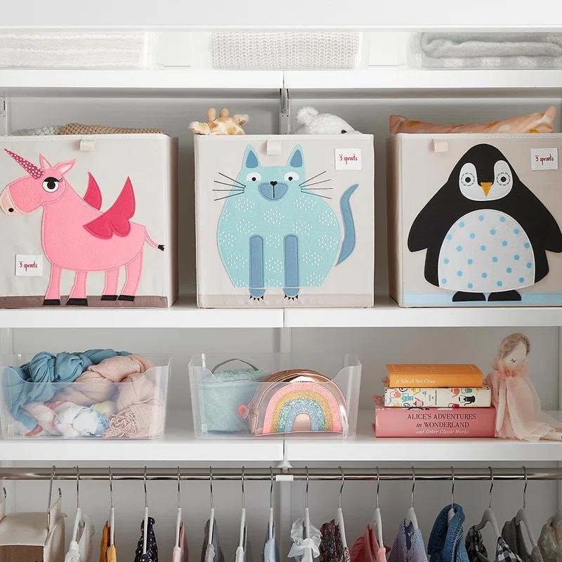 3 Sprouts 3 Sprouts - Toy Storage Cube for Baby and Kids - Unicorn