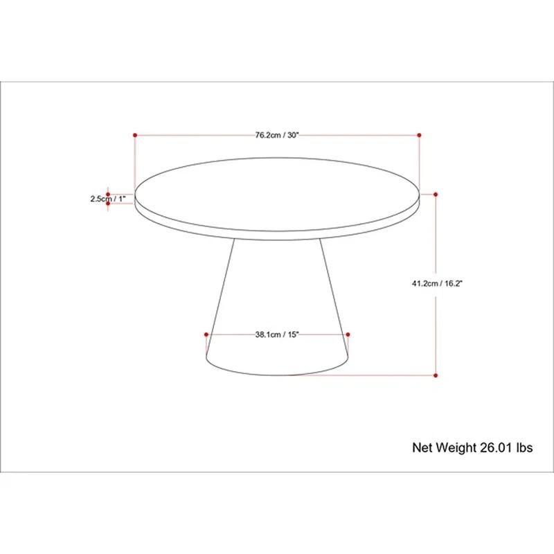 Simpli Home 30"W Walnut Solid Acacia Modern Round Coffee Table with Pedestal Base, Fully Assembled & Reviews | Wayfair