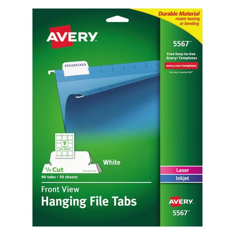 Avery Consumer Products Avery® Print/Write-On Hanging Tabs Paper Hanging Files Cabinet