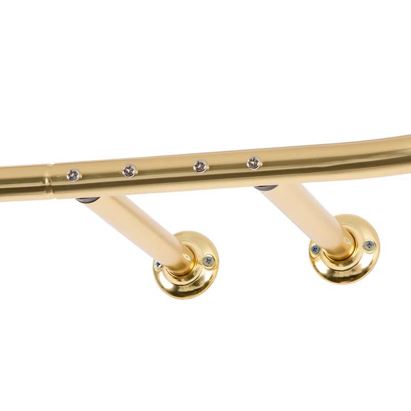 Utopia Alley 64'' D-Shaped Drill / Screw Shower Curtain Rod & Hook Set