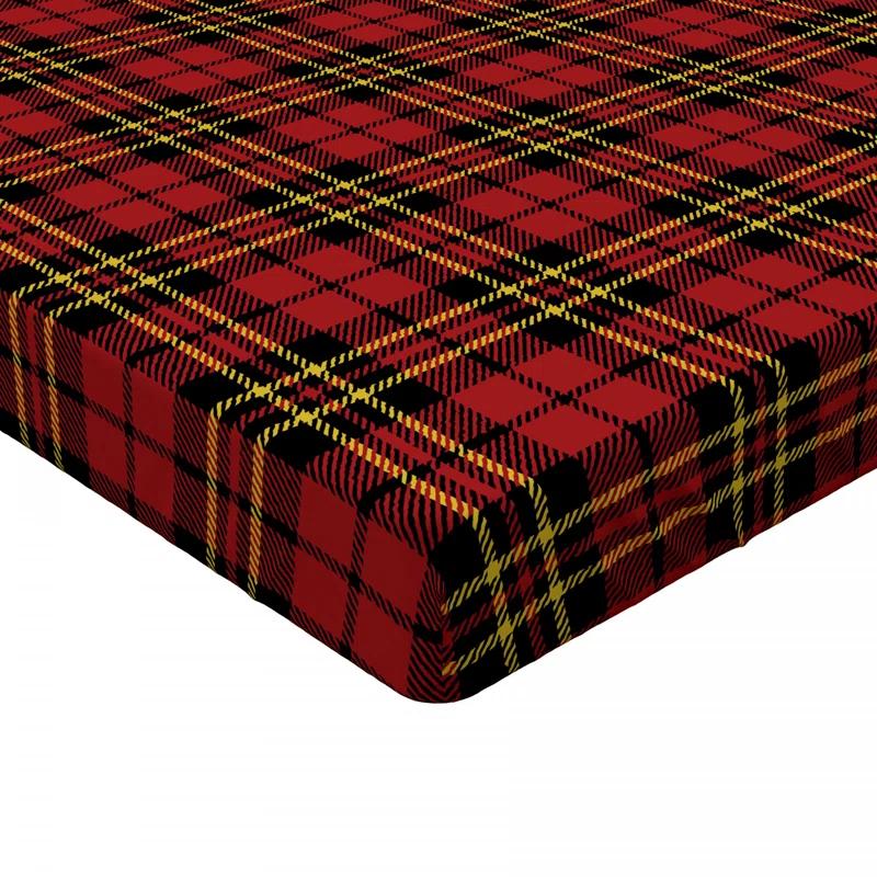 Ambesonne Microfiber Plaid Fitted Sheet
