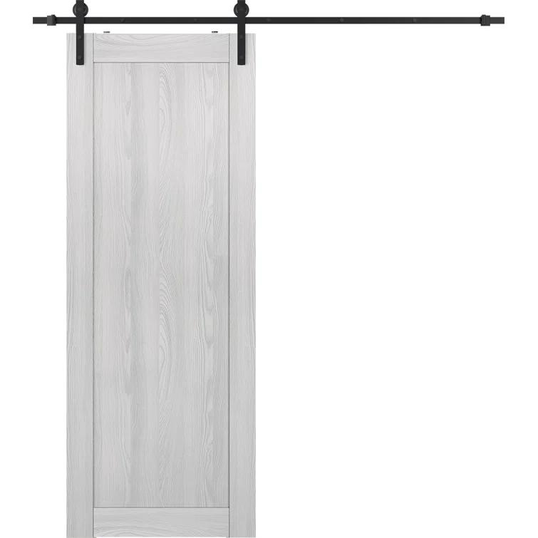 Belldinni 1 Panel Shaker Manufactured Wood Composite Sliding Barn Door With Hardware Kit