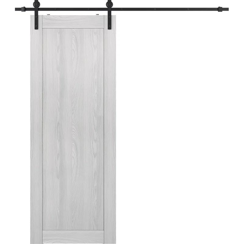 Belldinni 1 Panel Shaker Manufactured Wood Composite Sliding Barn Door With Hardware Kit