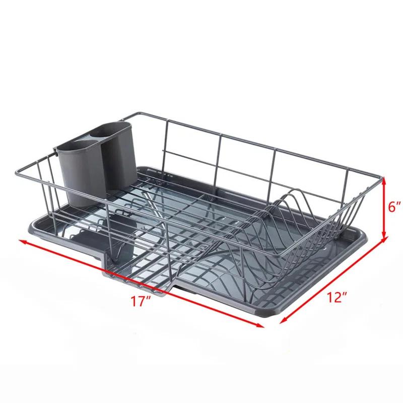 Red Barrel Studio® Steel 3-Piece Large Dish Drainer by Sweet Home Collection