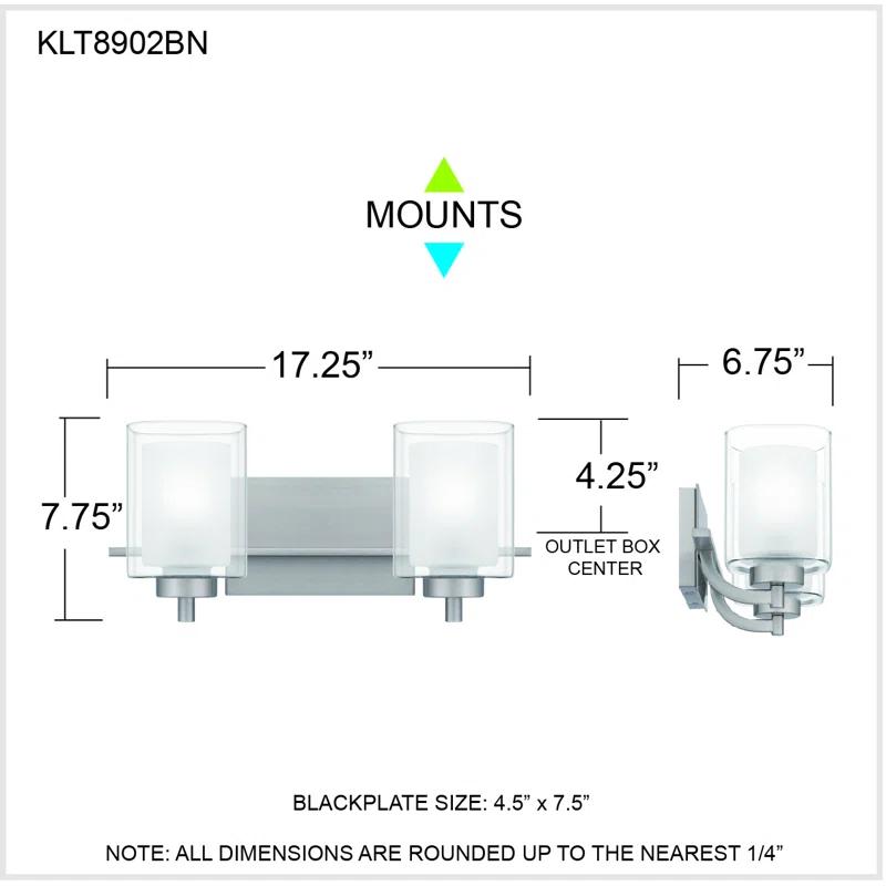 Mercer41 Roseville 2 - Light Dimmable Vanity Light