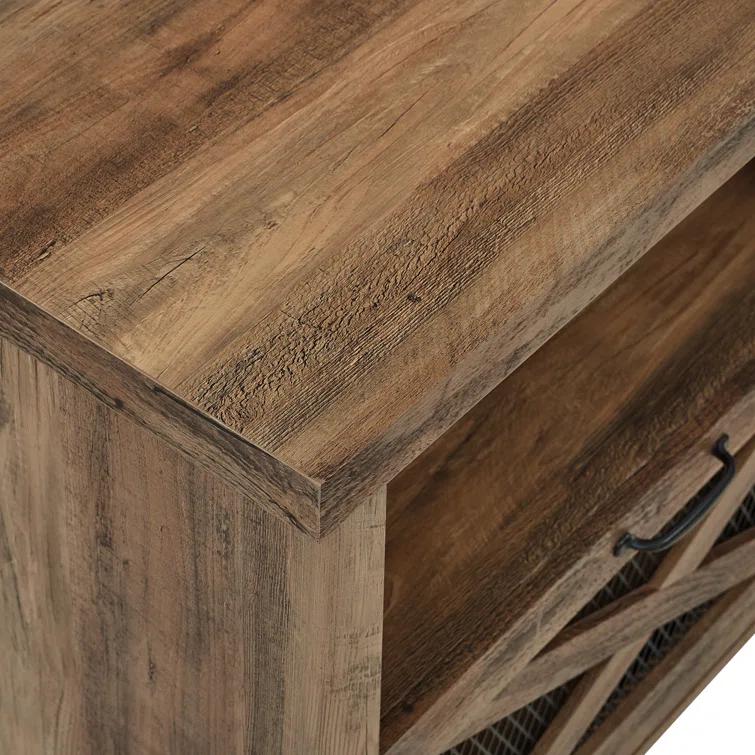 Gracie Oaks Tansey 70" Media Console with Electric Fireplace