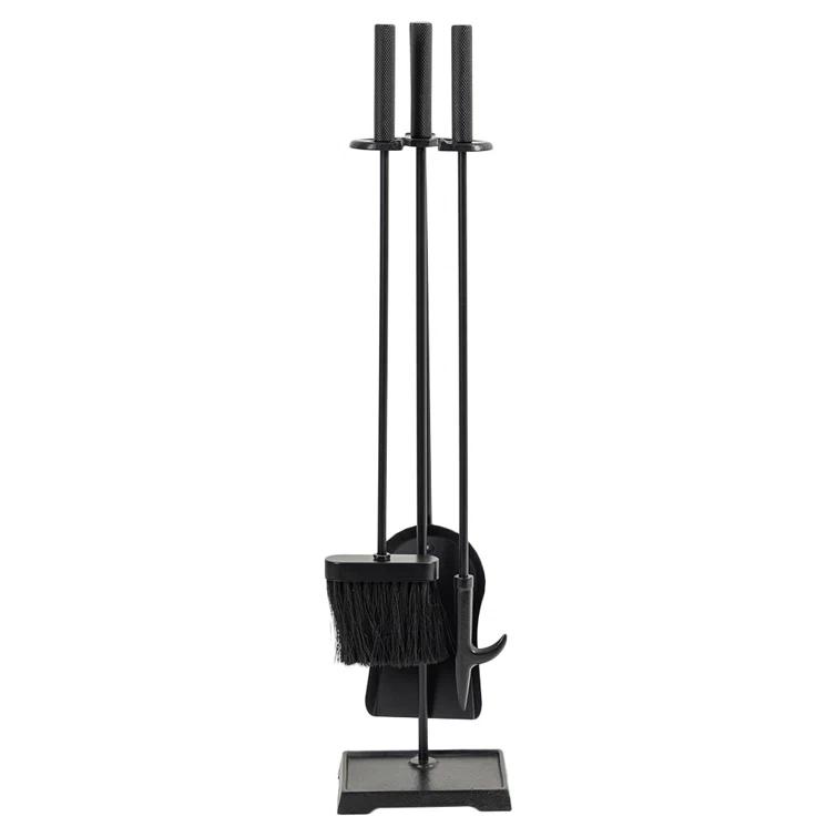 Modern Ember Modern Ember Harper Fireplace Tool Set - Includes Brush, Shovel, Fire Poker and Stand - Steel