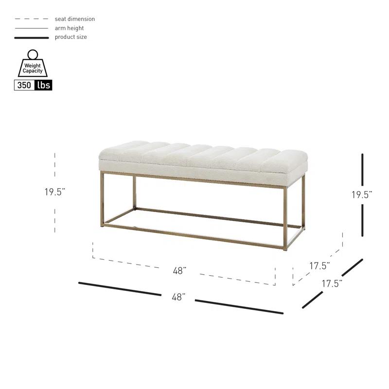 Everly Quinn Georgenia Polyester Upholstered Bench