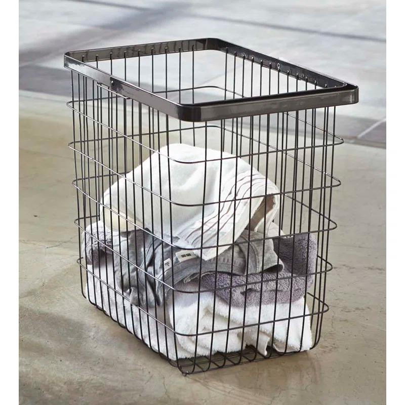 Yamazaki Home Yamazaki Home Laundry Basket, Storage Hamper, Large, Steel, Large, 8.75 gallons, 33 liters