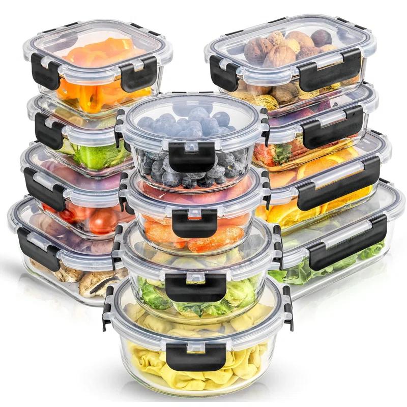 JoyJolt 24-Piece Glass Food Storage Container Set with Leakproof Lids