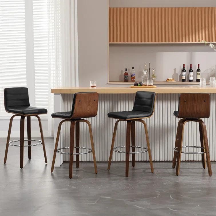 Corrigan Studio® Upholstered Swivel Stool (Set of 2)