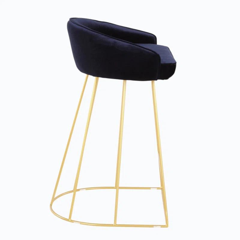 Canary Upholstered Counter Stool with Metal Frame (Set of 2)