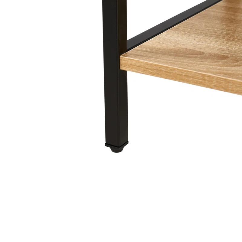 Bay Isle Home™ 15.74" Rattan End Table With  Drawer, Modern Nightstand, Metal Legs,Side Table For Living Room, Bedroom(1 Pc)