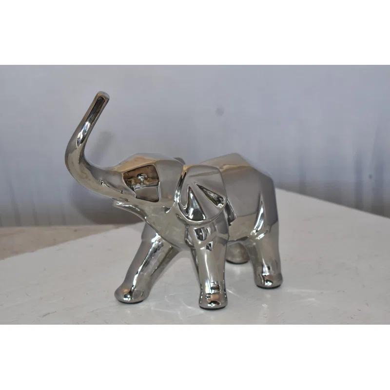 Elephant Statue Modern Art Ceramic Size: 15" x 14" x 10"H