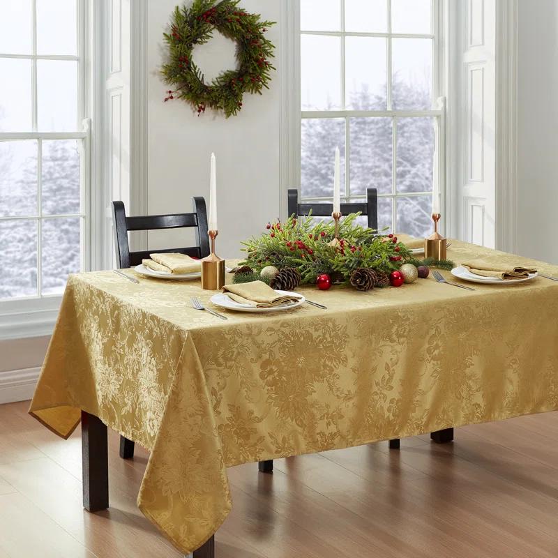 Astoria Grand Tilghman Poinsettia Floral Woven Tablecloth