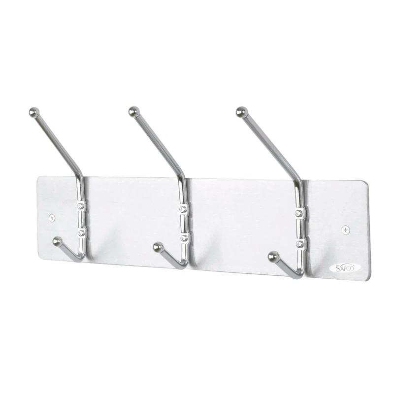 3 Hook Ball-Tipped Double-Hook Wall Mounted Coat Rack