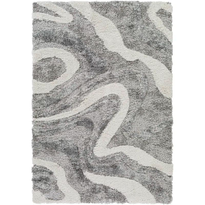 Wade Logan® Dittman Machine Woven Abstract Gray Area Rug
