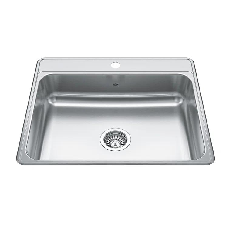 Kindred Creemore 25'' L Drop-In Single Bowl Stainless Steel Kitchen Sink CSLA2522-7-1N