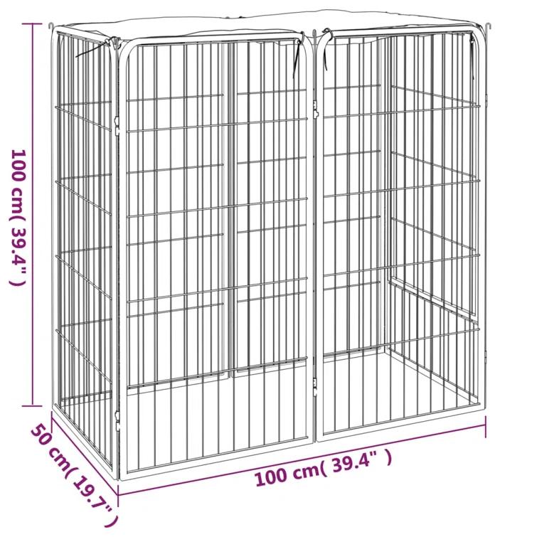 VidaXL VidaXL Dog Playpen Kennel Dog Cage Puppy Pet Exercise Wire Fence Steel Black