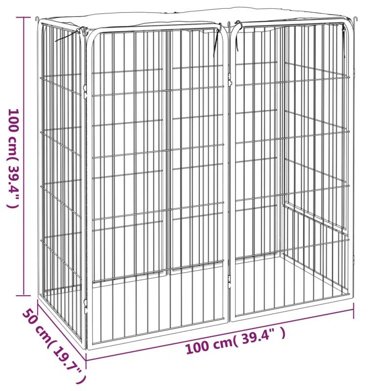 VidaXL VidaXL Dog Playpen Kennel Dog Cage Puppy Pet Exercise Wire Fence Steel Black