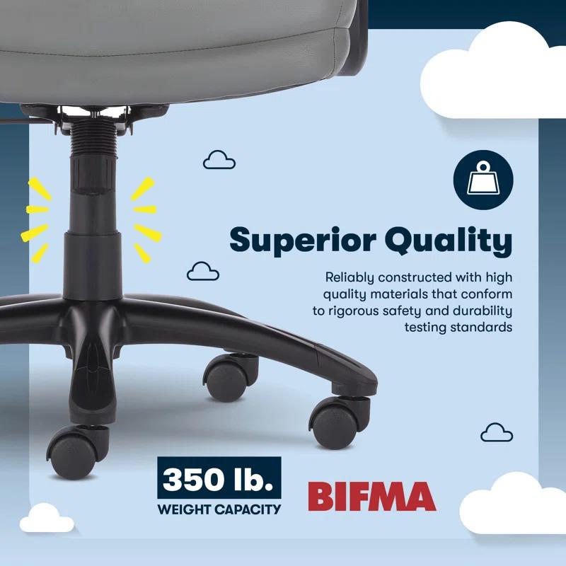 Serta Serta Comfort Executive Big & Tall Office Chair, Ergonomic High-Back, Semi Plush Seat, Padded Arms