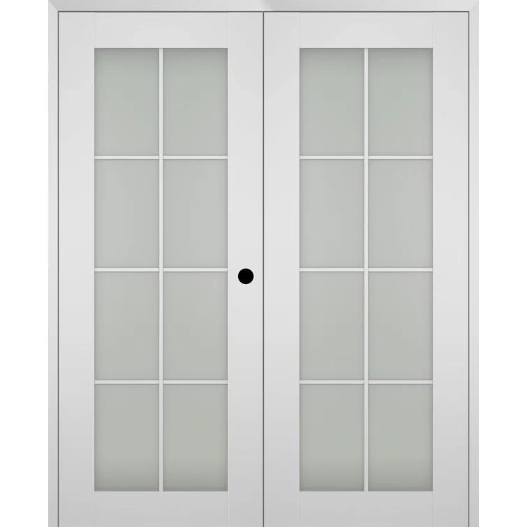 Belldinni Smart Pro 8 Lite Manufactured Wood and Frosted Glass Paneled Interior Double Prehung Door