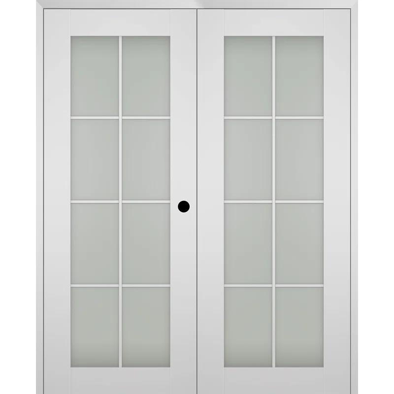 Belldinni Smart Pro 8 Lite Manufactured Wood and Frosted Glass Paneled Interior Double Prehung Door