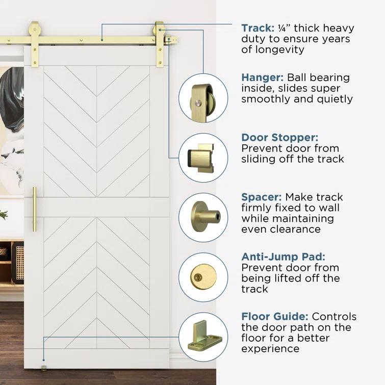 National Hardware 72" Designer Interior Barn Door Kit with Soft Close