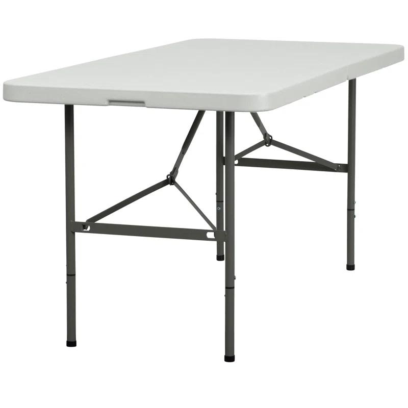 Flash Furniture Noah 30"W x 60"L Bi-Fold Granite White Plastic Folding Table - Banquet Table & Reviews | Wayfair