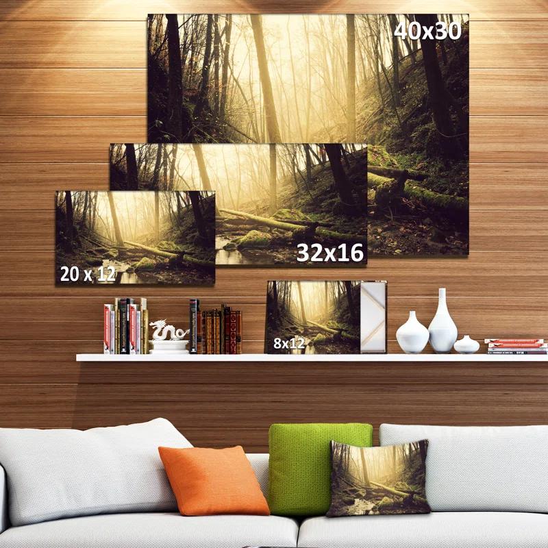 Design Art " Stream In The Dark Wild Forest "