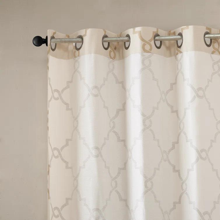 Madison Park Saratoga Fretwork Print Grommet Top Single Window Valance
