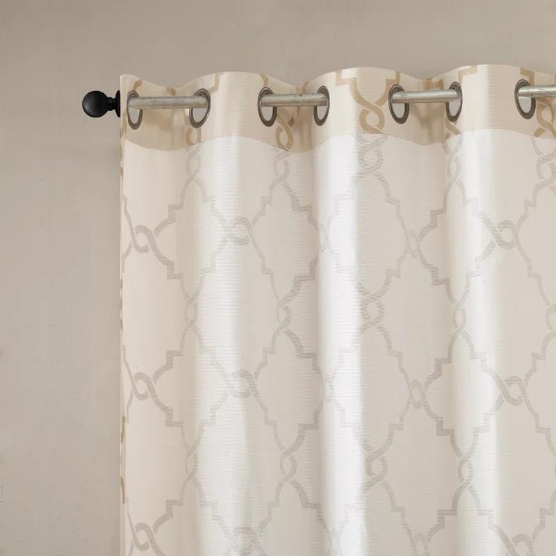 Madison Park Saratoga Fretwork Print Grommet Top Single Window Valance