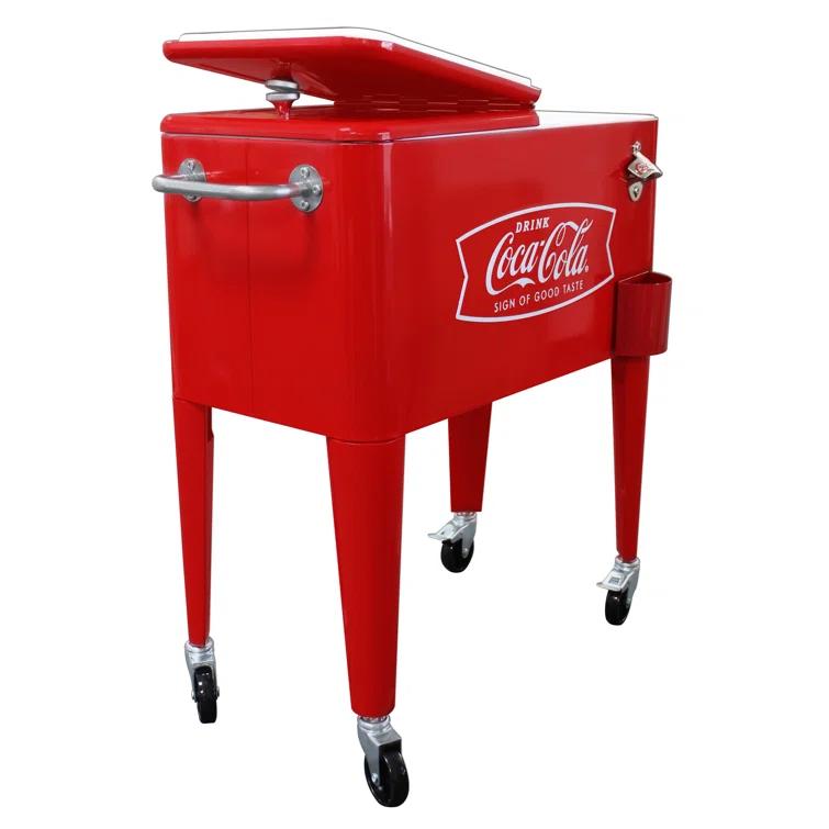 Leigh Country Leigh Country 60 Quarts Serving Station / Cart Cooler with wheels in Red