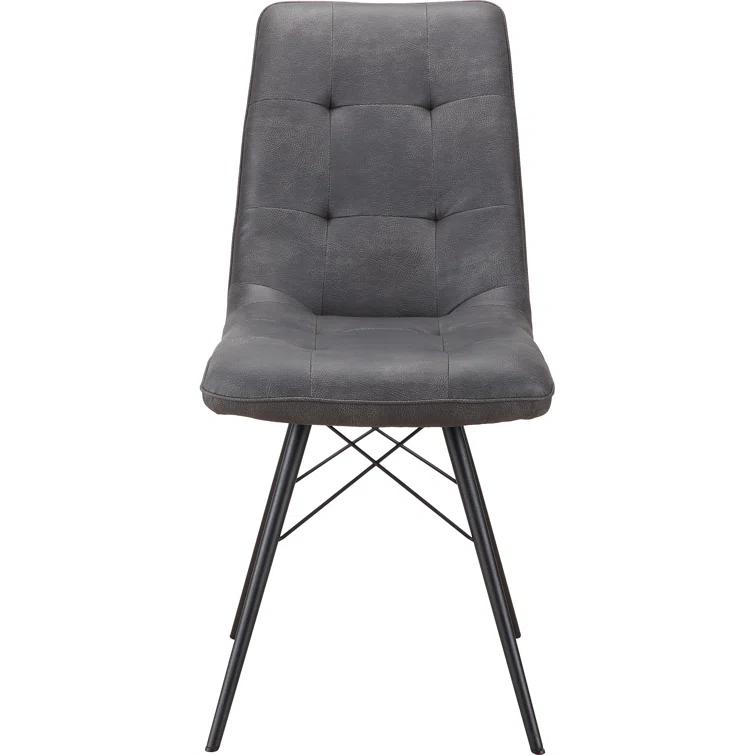 Brayden Studio® Helman 19'' H Tufted Polyurethane Upholstered Side Chair (Set of 2)