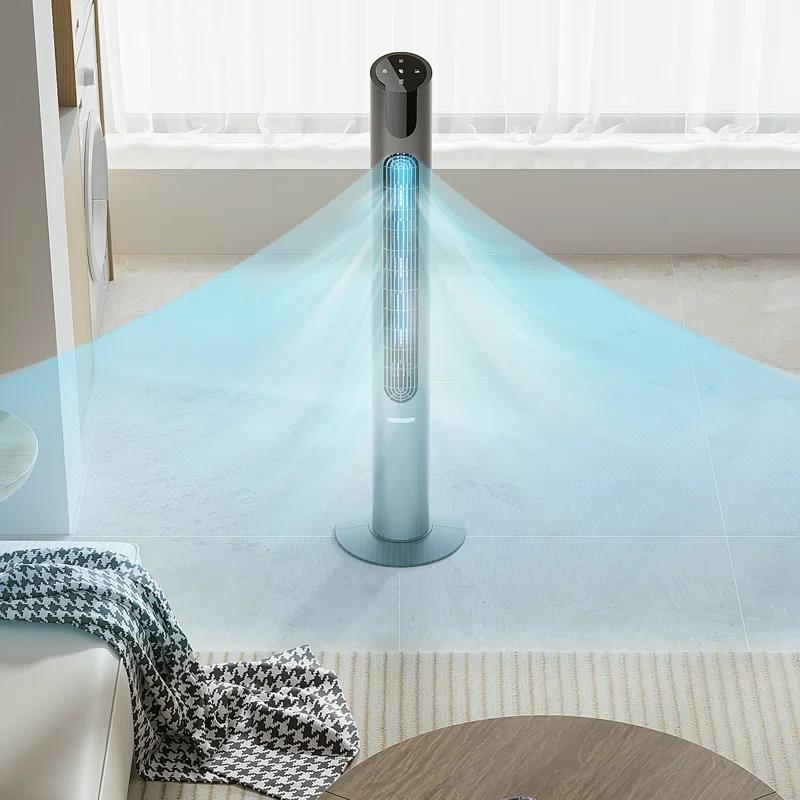 Bring Home Furniture 70° Oscillating Tower Fan with 8 Speed Settings 4 Modes LED Display Remote Control 12H Timer and Bladeless Design for Quiet Cooling in Bedroom or Home