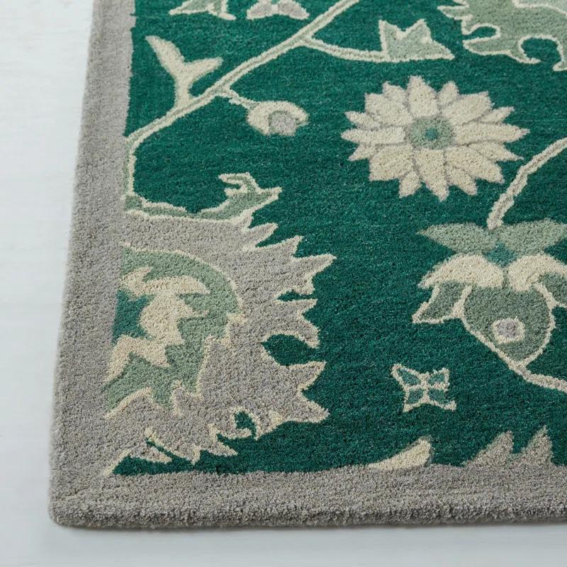 Lauren Ralph Lauren Lauren Ralph Lauren Hand Tufted Wool/Cotton Floral Rug in Dark Green/Ivory