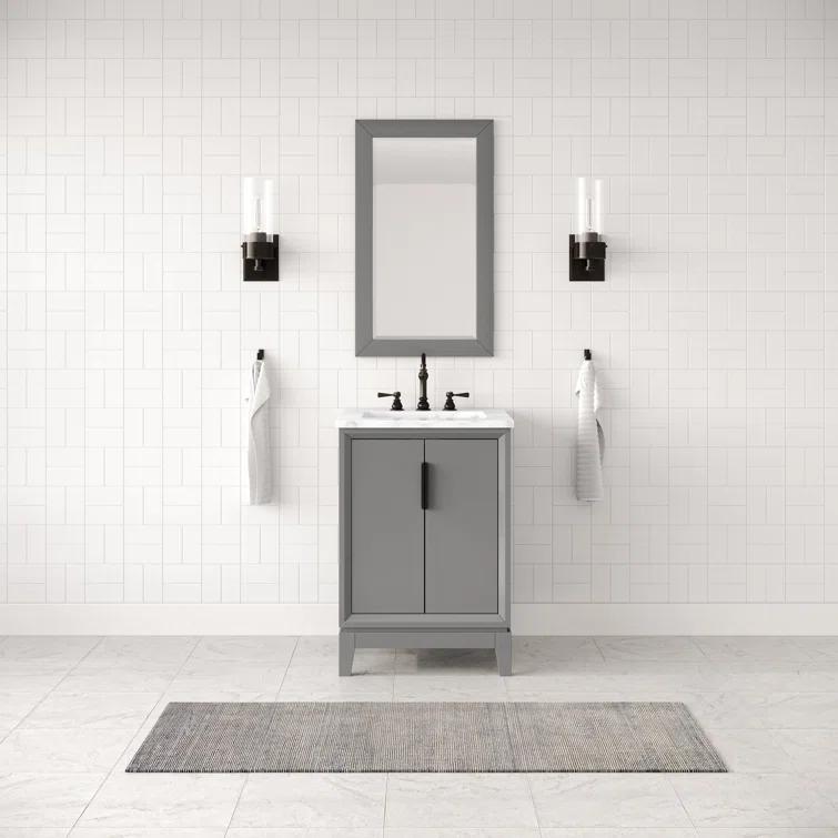 Water Creation Elizabeth 24" Wood Single Bathroom Vanity in Gray/Bronze