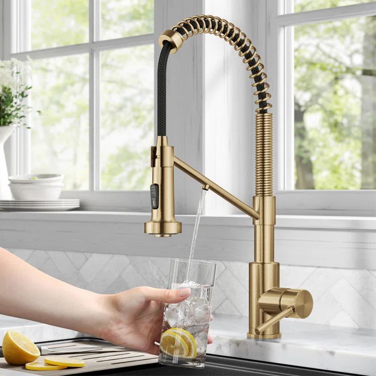 Kraus KRAUS Bolden 2-in-1 Commercial Style Pull-Down Single Handle Water Filter Kitchen Faucet for Reverse Osmosis or Water Filtration System KFF-1610BB
