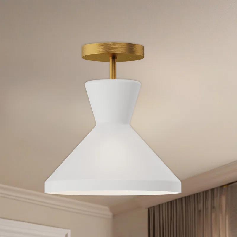 Davana Single Light Glass Semi Flush Mount