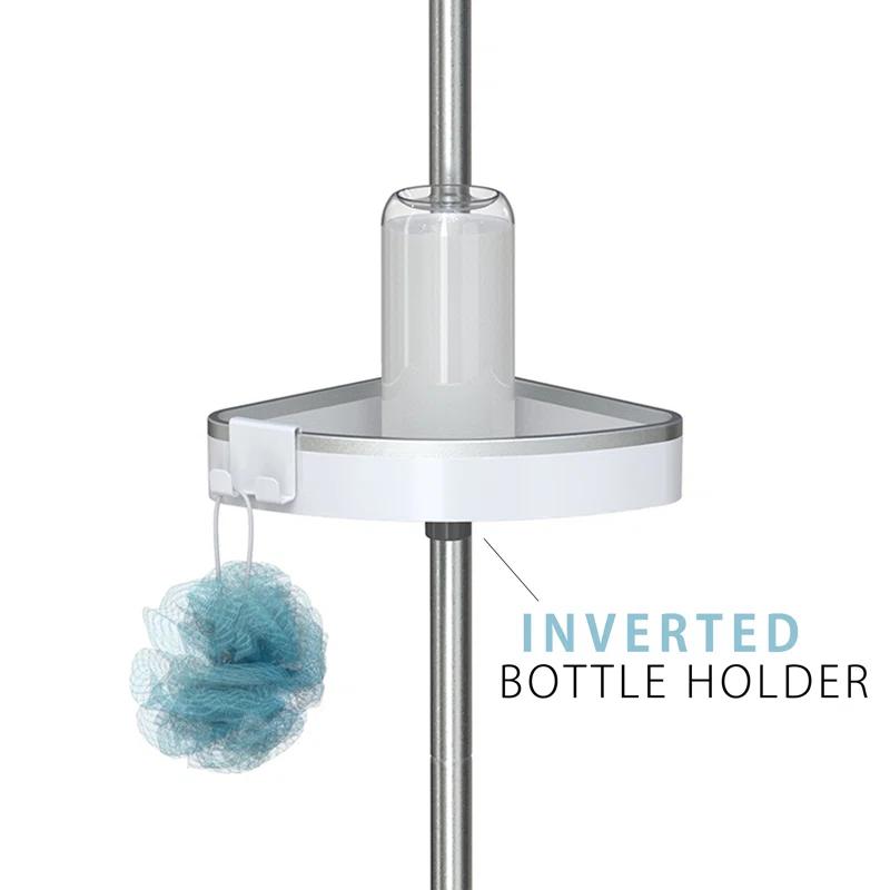 Better Living Products HiRISE 4 Tension Shower Caddy w/Mirror