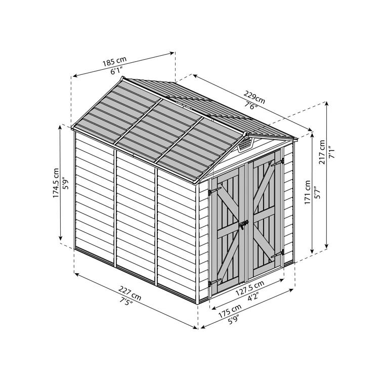 Canopia Palram - Canopia Skylight 6 Ft. W x 7.5 Ft. D Polycarbonate Storage Shed & Reviews | Wayfair