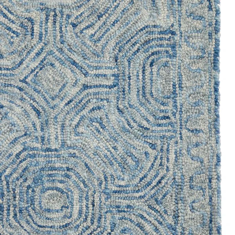 Rowe Handmade Tufted Ivory/Blue Rug