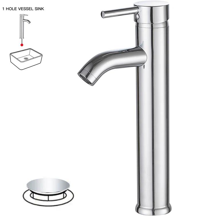VIBRANTBATH Vessel Sink Faucet Single-handle Bathroom Faucet with Drain Assembly A-99052H-C-2