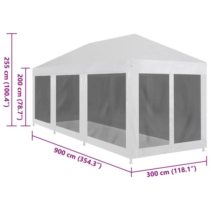 vidaXL 29.5 Ft. W x 9.8 Ft. D Steel Party Tent with 4 Mesh Sidewalls