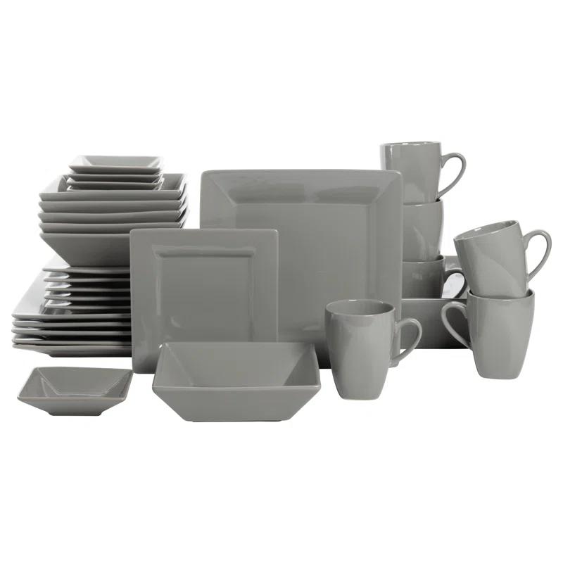 Ten Strawberry Street Nova Square Stoneware 38 Piece Dinnerware Set, Service for 6