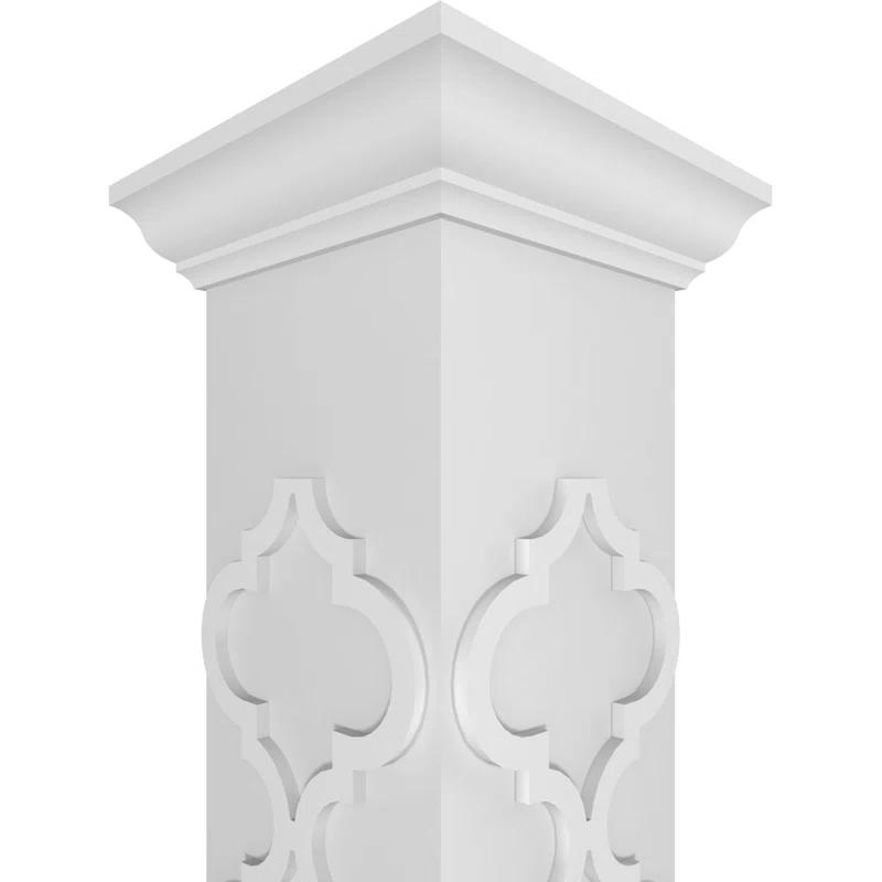 Ekena Millwork Craftsman Classic Square Non-Tapered Large Marrakesh Fretwork Column w/ Crown Capital & Base